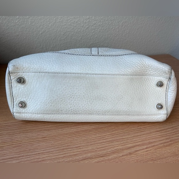 Coach Hampton pebble Leather white Carryall Satchel Braid - Picture 4 of 7